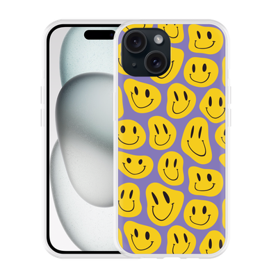 Cazy Hoesje geschikt voor iPhone 15 Smileys