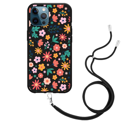 Cazy Hoesje met Koord Zwart geschikt voor iPhone 12 Pro Max - Always have flowers