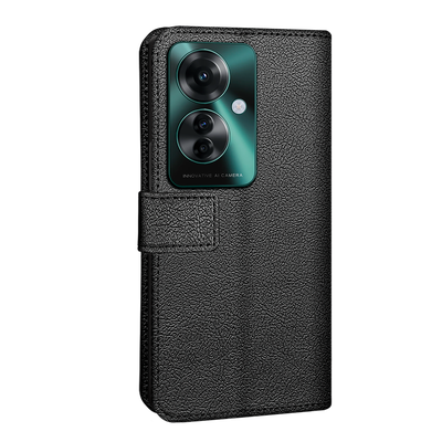 Cazy Hoesje geschikt voor Oppo Reno11 F - Bookcase Classic met Pasjeshouder - Zwart