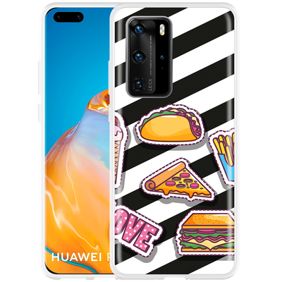 Cazy Hoesje geschikt voor Huawei P40 Pro - Love Fast Food