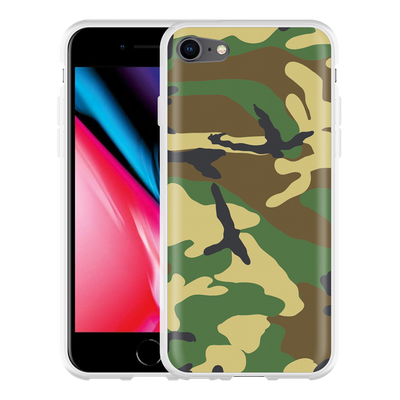 Cazy Hoesje geschikt voor iPhone 8 - Camouflage Green