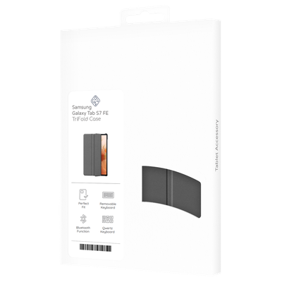 Cazy TriFold Hoes met Auto Slaap/Wake geschikt voor Samsung Galaxy Tab S7 FE - Grijs