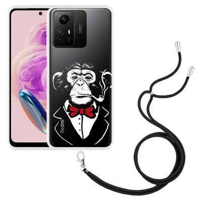 Cazy Hoesje met koord geschikt voor Xiaomi Redmi Note 12S 5G Smoking Chimp