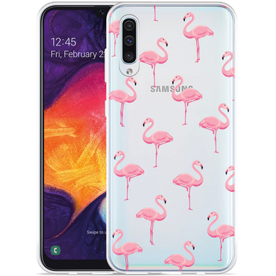 Cazy Hoesje geschikt voor Samsung Galaxy A50 - Flamingo