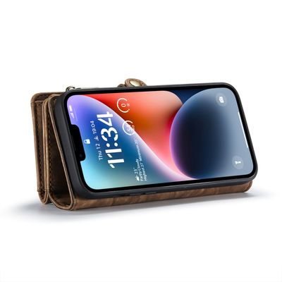 Caseme Case iPhone 15 - Multifunctional Wallet - Brown