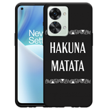Hoesje Zwart geschikt voor OnePlus Nord 2T - Hakuna Matata white