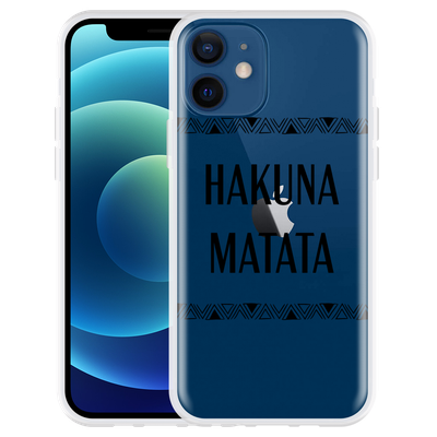Cazy Hoesje geschikt voor iPhone 12 - Hakuna Matata black