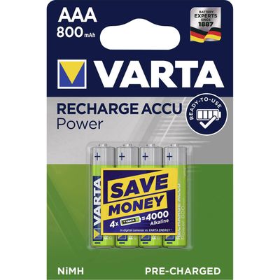 Varta Recharge Accu 4 x AAA - 800 mAh