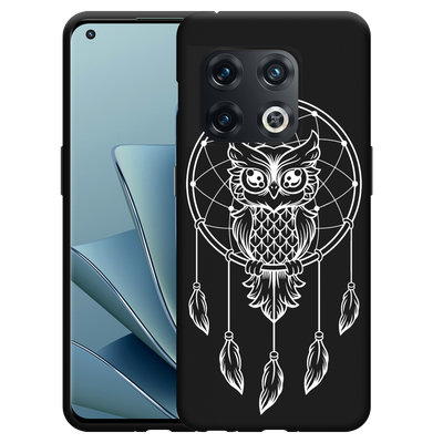 Cazy Hoesje Zwart geschikt voor OnePlus 10 Pro - Dream Owl Mandala
