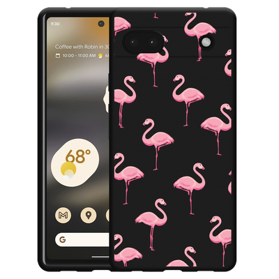 Cazy Hoesje Zwart geschikt voor Google Pixel 6a - Flamingo