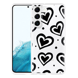 Hoesje geschikt voor Samsung Galaxy S22 - Watercolor Hearts
