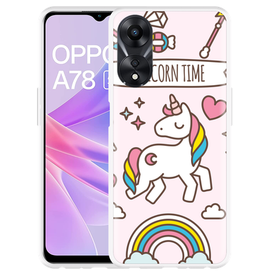 Cazy Hoesje geschikt voor Oppo A78 5G Unicorn Time