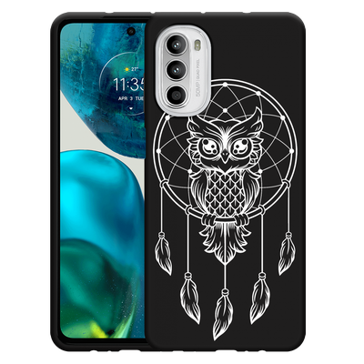 Cazy Hoesje Zwart geschikt voor Motorola Moto G52 - Dream Owl Mandala