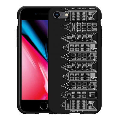 Cazy Hoesje Zwart geschikt voor iPhone SE 2020 - Grachtenpanden I