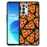 Hoesje Zwart geschikt voor Oppo Reno6 Pro 5G - Pizza Party