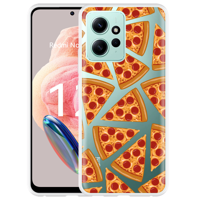 Cazy Hoesje geschikt voor Xiaomi Redmi Note 12 4G Pizza Party