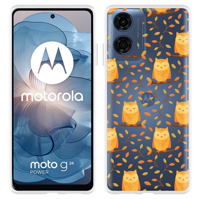 Cazy Hoesje geschikt voor Motorola Moto G04/G04s/G24/G24 Power Cute Owls