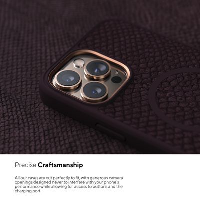 Njord Collections Zalm Leder Hoesje geschikt voor iPhone 13 Pro Max - Paars