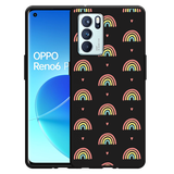 Hoesje Zwart geschikt voor Oppo Reno6 Pro 5G - Regenboog Patroon
