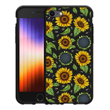 Hoesje Zwart geschikt voor iPhone SE 2022 - Sunflowers