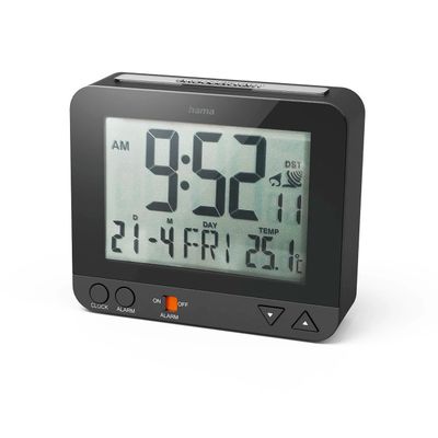 Hama RC 550 Radiogestuurde Wekker - Digitale Wekker met LED Display - Zwart