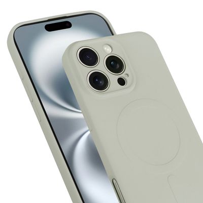 Cazy Soft Color TPU Hoesje geschikt voor iPhone 16 Pro Max - met Magnetische Ring - geschikt voor Magsafe - Ivory