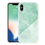 Hoesje geschikt voor iPhone X - Green Marble