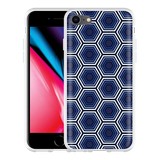 Hoesje geschikt voor iPhone 8 - Blauwe Hexagons