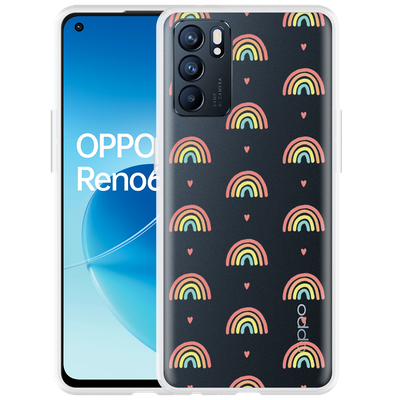 Cazy Hoesje geschikt voor Oppo Reno6 5G - Regenboog Patroon
