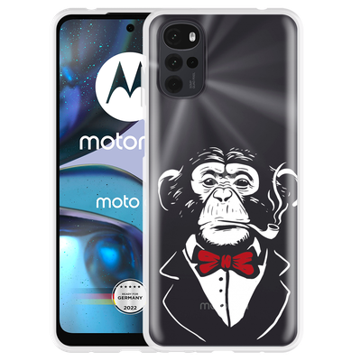 Cazy Hoesje geschikt voor Motorola Moto G22 - Smoking Chimp