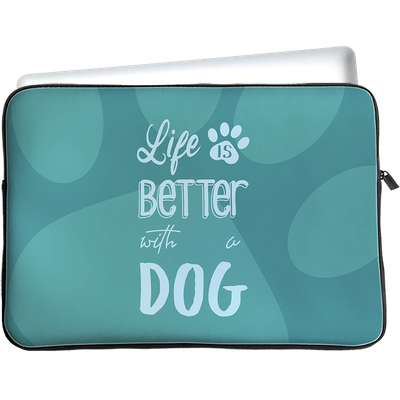 Cazy Tablet Sleeve geschikt voor iPad Mini 2022 (6th Gen) - Life Is Better With a Dog Wit