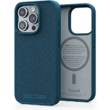 Njord Collections Hoesje geschikt voor iPhone 15 Pro - Fabric - Premium Stof - 100% gerecycled materiaal - Deep Sea