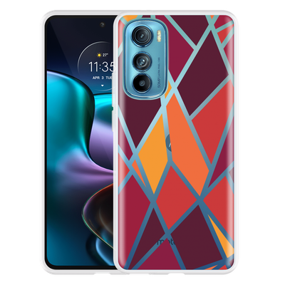 Cazy Hoesje geschikt voor Motorola Edge 30 - Colorful Triangles