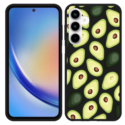 Cazy Hoesje Zwart geschikt voor Samsung Galaxy A35 Avocado's