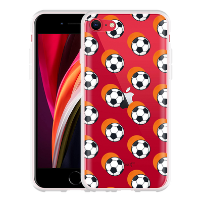 Cazy Hoesje geschikt voor iPhone SE 2020 - Soccer Ball Orange