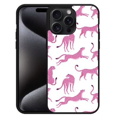 Cazy Hardcase Hoesje geschikt voor iPhone 15 Pro Max Roze Cheeta's