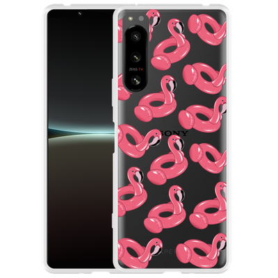 Cazy Hoesje geschikt voor Sony Xperia 5 IV - Inflatable Flamingos