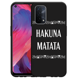 Hoesje Zwart geschikt voor Oppo A74 5G - Hakuna Matata white