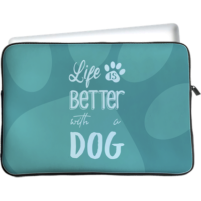 Cazy Tablet Sleeve geschikt voor Samsung Galaxy Tab A8 - Life Is Better With a Dog Wit