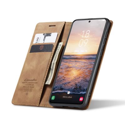 Samsung Galaxy S23+ Hoesje - CASEME Retro Telefoonhoesje met Portemonnee - Bruin