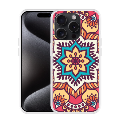 Cazy Hoesje geschikt voor iPhone 15 Pro Max Mandala Hippie