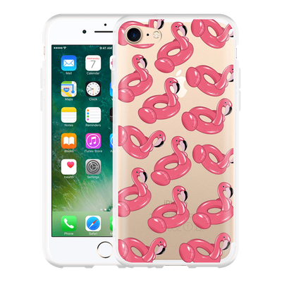 Cazy Hoesje geschikt voor iPhone 7 - Inflatable Flamingos
