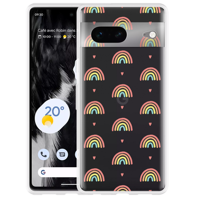 Cazy Hoesje geschikt voor Google Pixel 7 - Regenboog Patroon