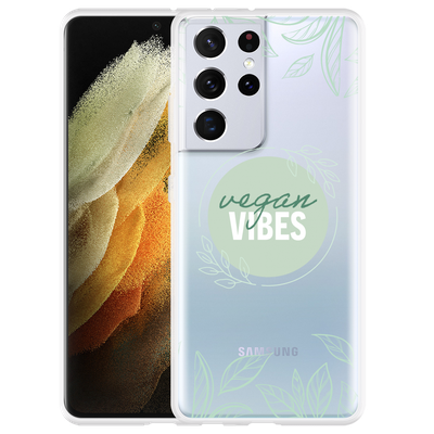Cazy Hoesje geschikt voor Samsung Galaxy S21 Ultra - Vegan Vibes