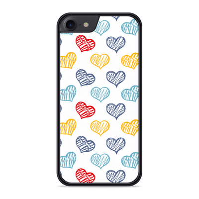 Cazy Hardcase hoesje geschikt voor iPhone 8 - Doodle hearts