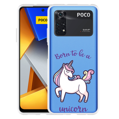 Cazy Hoesje geschikt voor Poco M4 Pro - Born to be a Unicorn