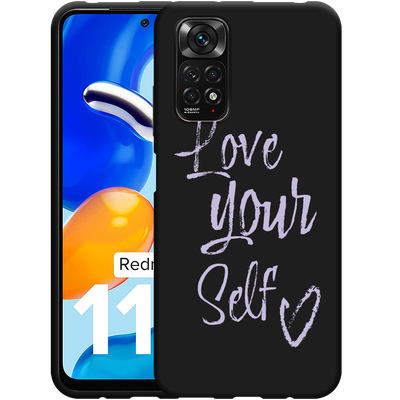 Cazy Hoesje Zwart geschikt voor Xiaomi Redmi Note 11/11S Love Yourself