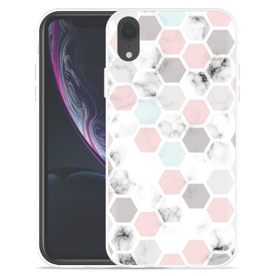 Cazy Hoesje geschikt voor iPhone Xr - Marmer Honeycomb