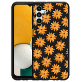 Hoesje Zwart geschikt voor Samsung Galaxy A13 5G - Oranje Bloemen