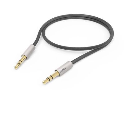 Hama Aluline AUX kabel - 3,5mm jack naar 3,5mm jack kabel - 50cm - Zilver/Zwart